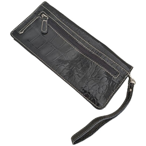 🪻BOGO🪻 Mac & Jac Womens Black Silver‎ Hardware Faux Leather Wallet - Picture 4 of 8